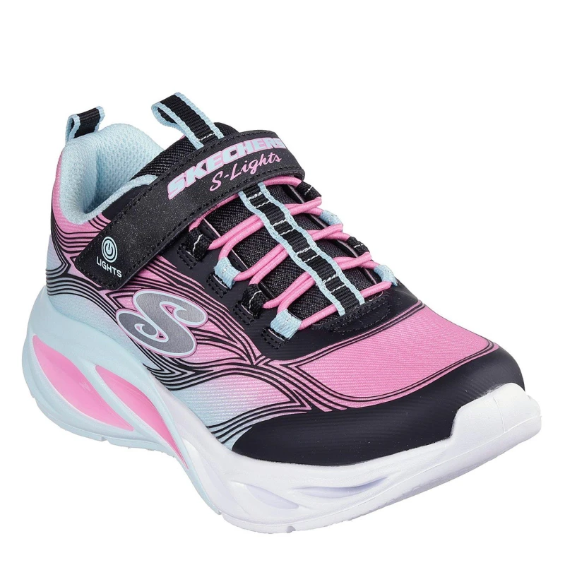 Image of Skechers Cosmic Glow Light Up Trainers Girls Black/Pink female C10 (27.5)