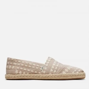 Image of TOMS Womens Alpargata Rope Vegan Espadrilles - Macadamia Global Woven - UK 4