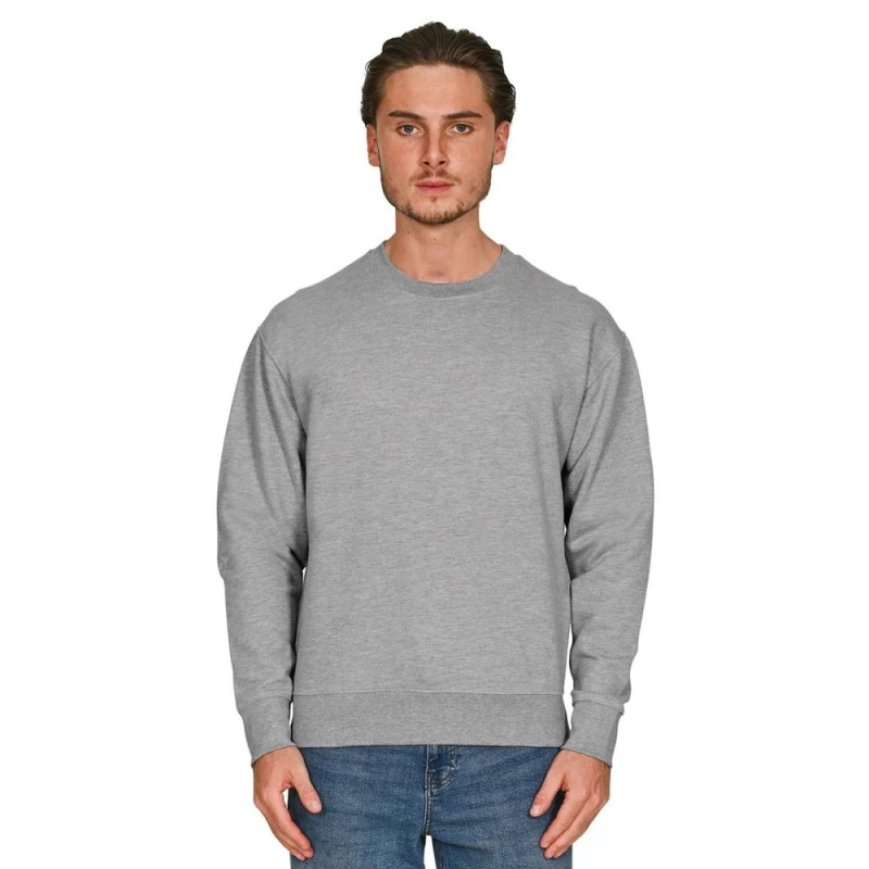 Image of Casual Classics Mens Core Combed Cotton Regular Sweatshirt in Grey Size: Small Grey Male S