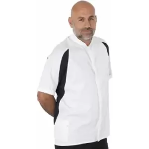 Image of Le Chef - Unisex Adult Single-Breasted Chef Jacket (m) (White/Black) - White/Black