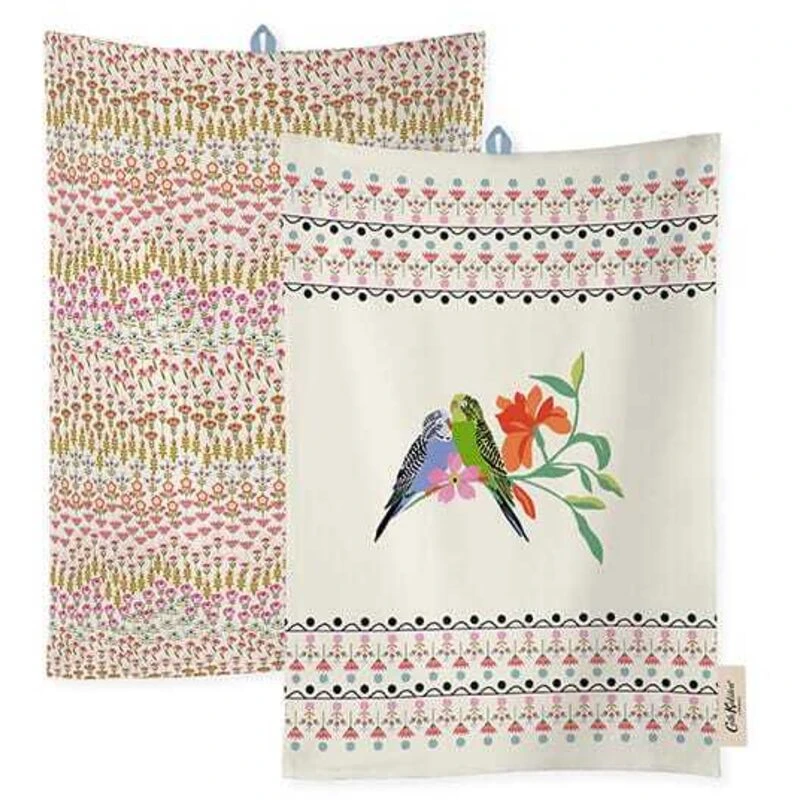 Image of Cath Kidston Cath Kidston - Painted Table Set Of 2 Cotton Tea Towels CKPTTOWEL2