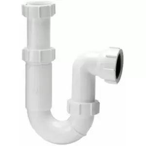 Image of Polypipe - 32mm Adjustable p Trap Tubular Swivel Bathroom Basin Kitchen Sink Waste
