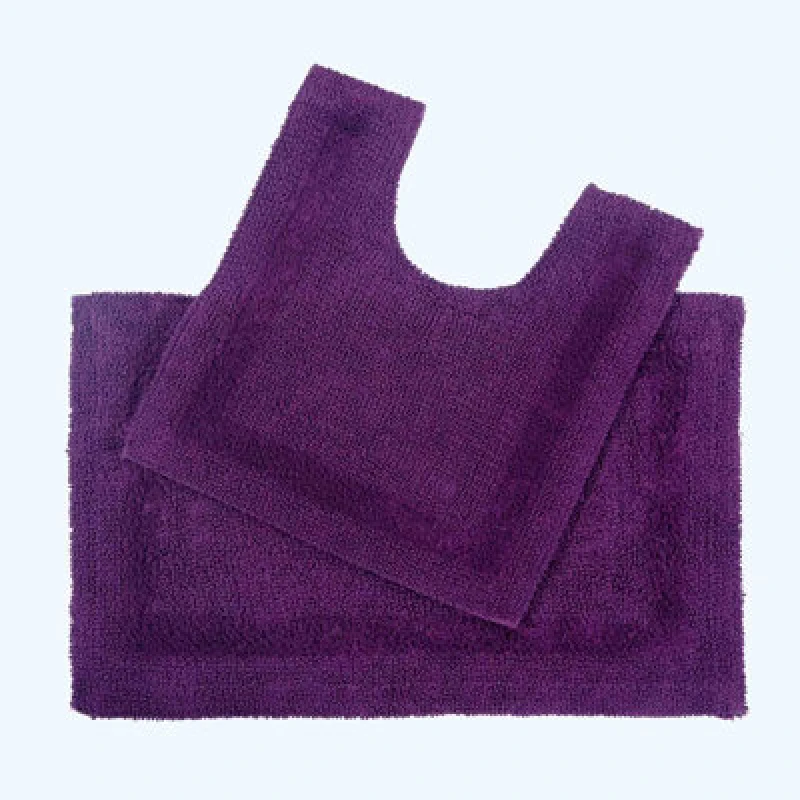 Image of Homescapes Luxury Reversible Bath Mat Set Purple