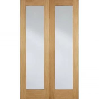 Image of Pattern 20 Internal Glazed Unfinished Oak 1 Lite Pair Doors - 1067 x 1981mm