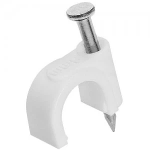Image of Zexum White Round Cable Clips 100 Pack - 5mm