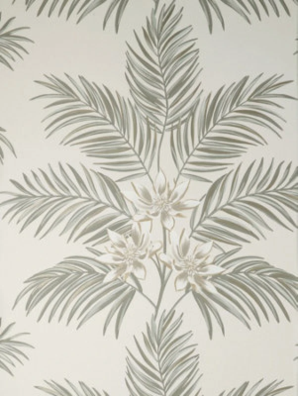 Image of Fine Decor Fine Decor Bali Tropical Floral Grey Stone Wallpaper Fd43277