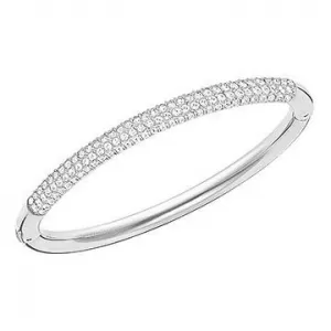 Image of Swarovski Stone Rhodium Plated Bangle White Stones Jewellery