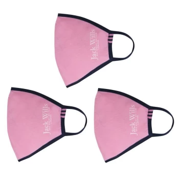 Image of Jack Wills Face Mask 3 Pack - Pink