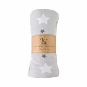 Image of Crossland Grove Stars Fleece Throw Grey / White 1800x2300mm
