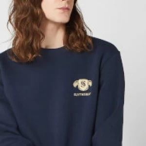 Image of Harry Potter Slytherin Unisex Embroidered Sweatshirt - Navy - S