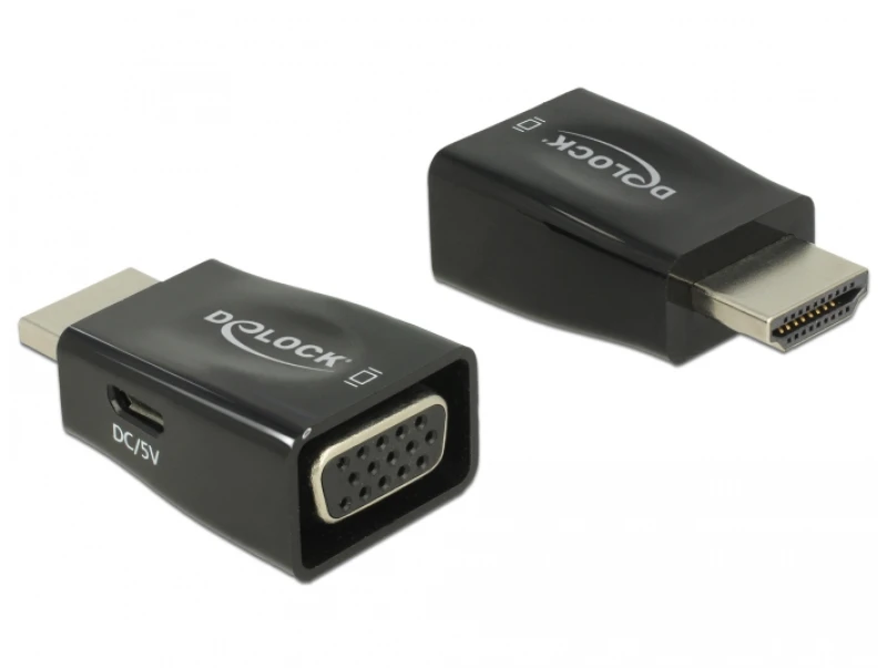 Image of DeLOCK 65902 cable gender changer HDMI A VGA Black