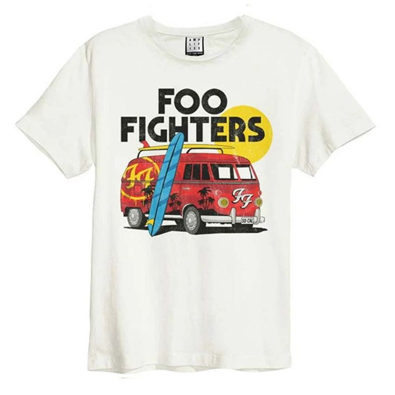 Image of Amplified Amplified Men Camper Van Foo Fighters T-Shirt in White Size: X-Small White XS Male 5059699795075