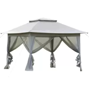 Image of Outsunny 3.6 X 3M Pop-up Tent Gazebo Instant Canopy Steel Oxford With Roller Bag - Light Grey