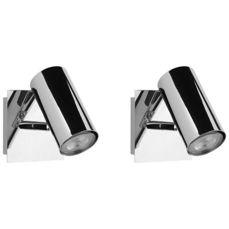 Image of Beliani Set Of 2 Spotlight Lamps Rosetta Adjustable Metal Silver