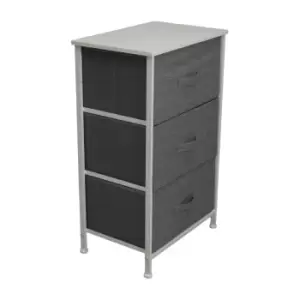 Image of FWStyle 3 Drawer Lotte Grey Fabric Drawer Unit