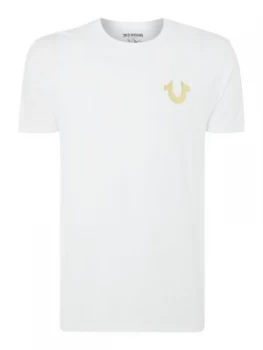 Image of Mens True Religion Metallic flock print t shirt White
