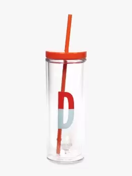 Image of Initial Thermal Tumbler With Straw - Red - One Size