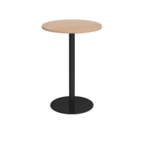 Image of Monza circular poseur table with flat round Black base 800mm - beech