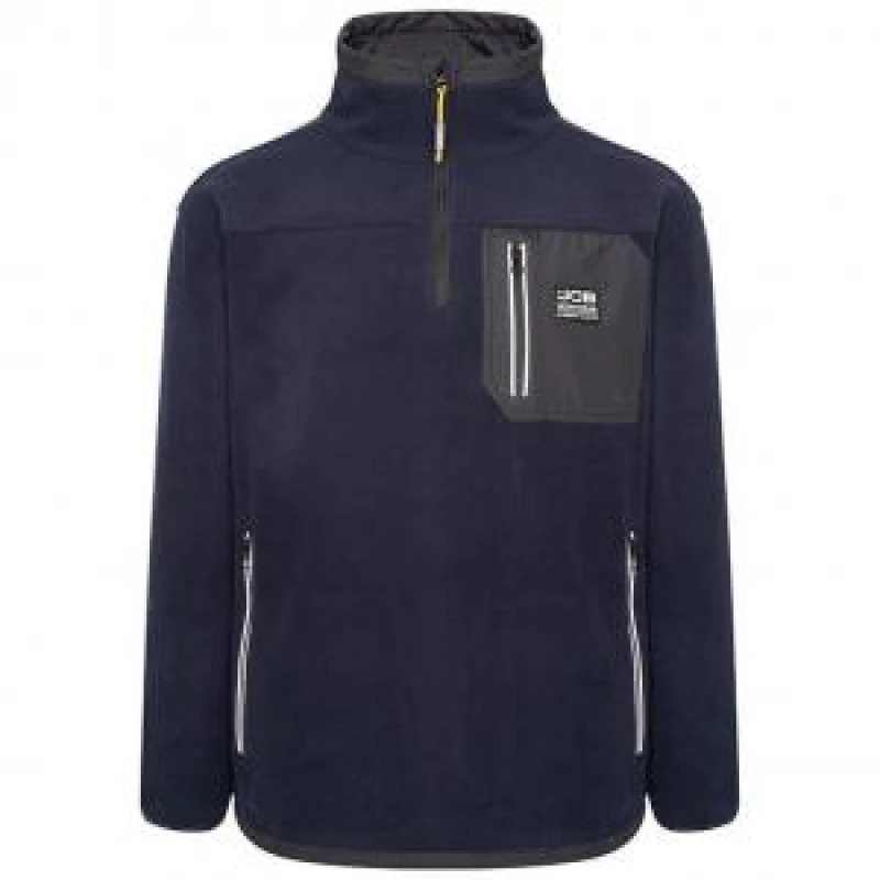 Image of JCB Trade Heavyweight 1/4 Zip Navy Tech Fleece S