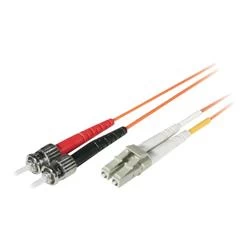 Image of C2G 1m LC/ST LSZH Duplex 62.5/125 Multimode Fibre Patch Cable - Orange