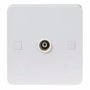 Image of KnightsBridge Pure 9mm White Coaxial TV Outlet Un-Isolated Single Wall Plate
