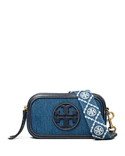 Image of Tory Burch Mini Miller Denim Crossbody Bag