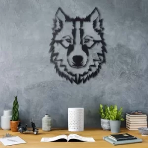 Image of Wolf Black Decorative Metal Wall Accessory