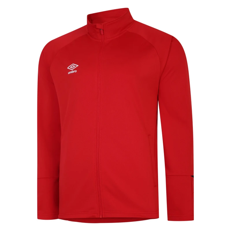 Image of Umbro Total Training Knitted Track Jacket in Dark Red Size: 11-12 Years Dark Red Unisex 11-12 Years