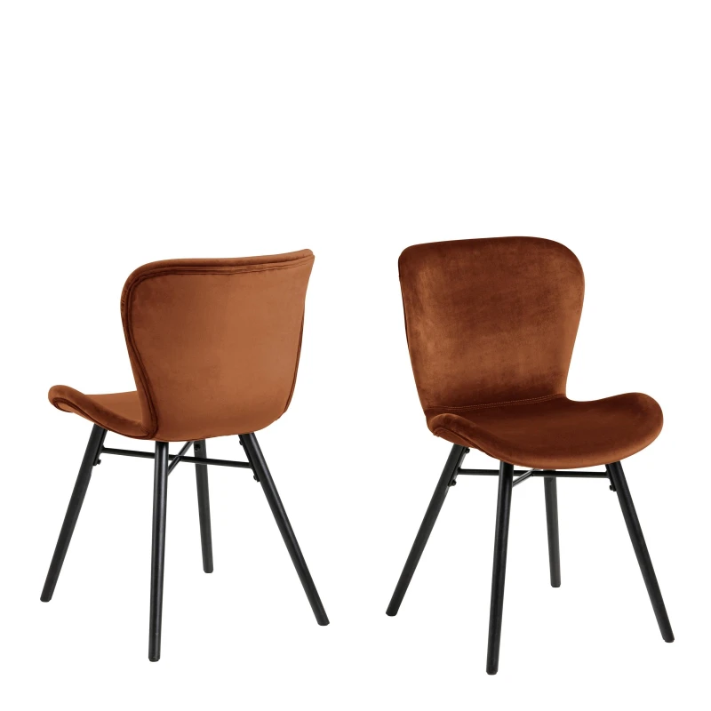 Image of Furniture To Go Batilda Dining Chair in Copper Set of 2 in Brown Brown Unisex