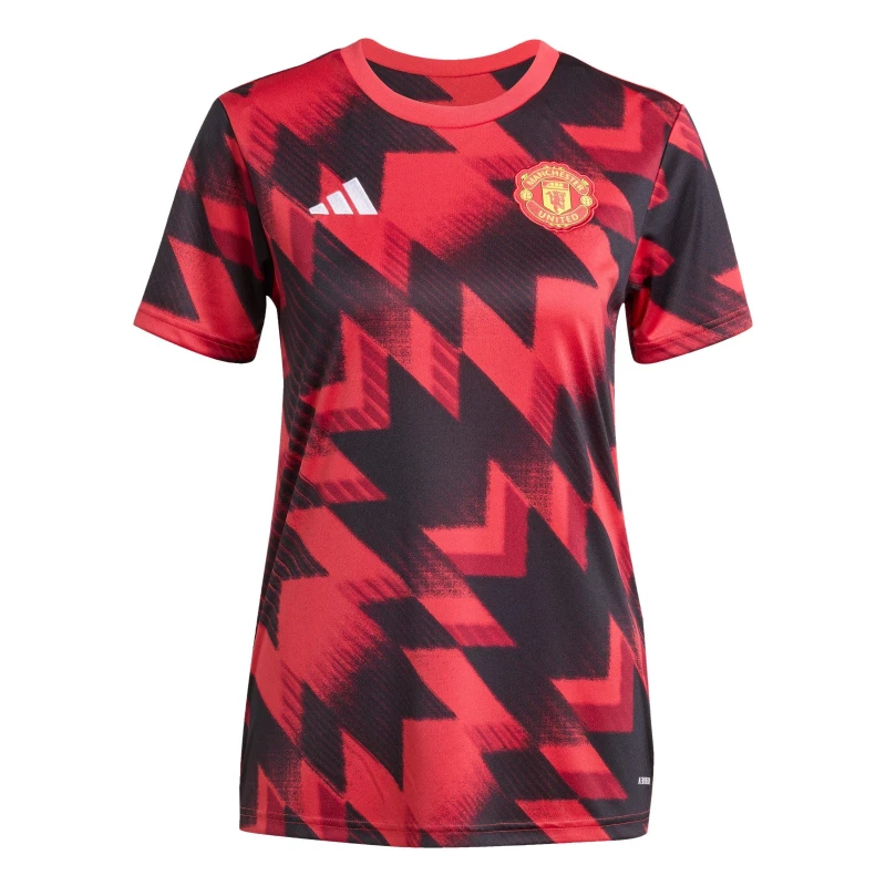 Image of adidas Manchester United Pre-Match Shirt 2025 2026 Womens Red female 8 (XS)