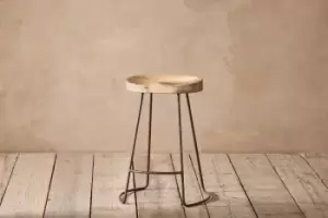 Image of Nkuku Loko Dining Stool Furniture Black & Brown Short 60 x 38.5 x 28 cm