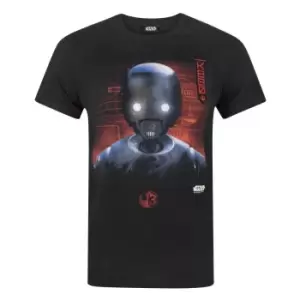 Image of Star Wars Mens Rogue One K2S0 Robot T-Shirt (L) (Black)