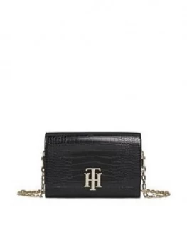 Image of Tommy Hilfiger Lock Crossover Crocodile Bag - Black