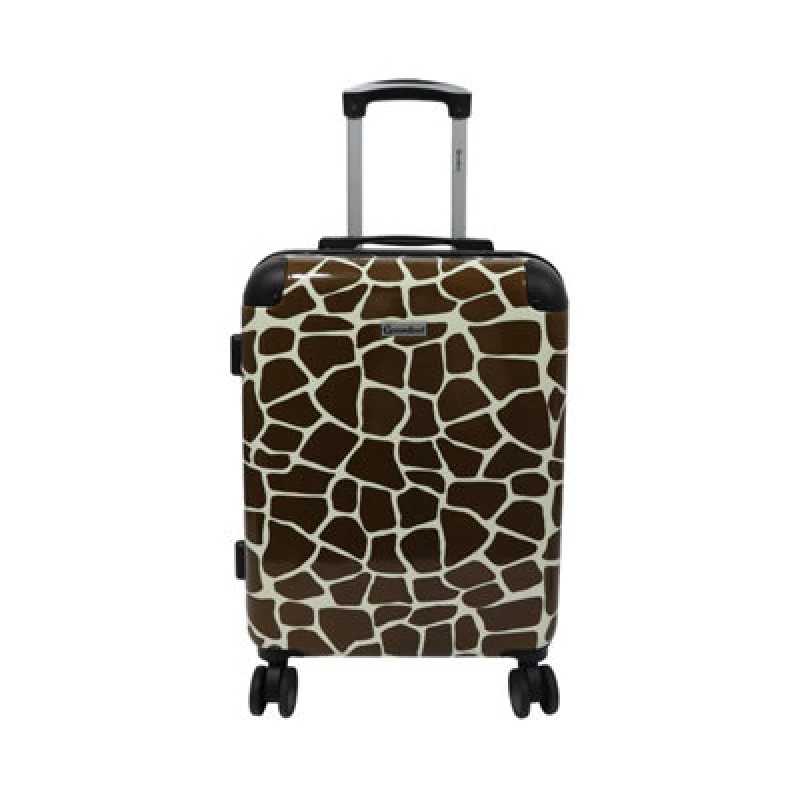 Image of Groundlevel Animal Print Hard Shell Cabin Suitcase - Giraffe Print