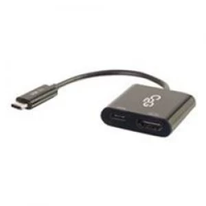 Image of C2G USB C to HDMI Adapter w/ Power Delivery - Black