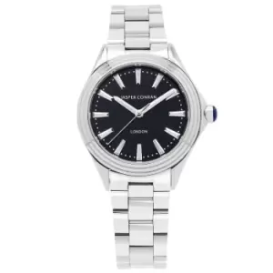 Image of Ladies Jasper Conran London 32mm Watch with a Black Dial and a Silver Metal bracelet