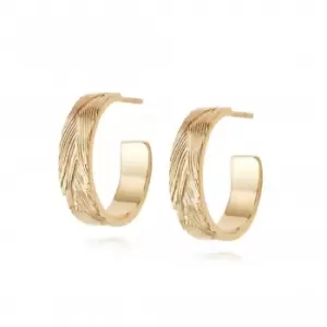 Image of Artisan Woven Hoop 18ct Gold Plated Earrings NE06_GP