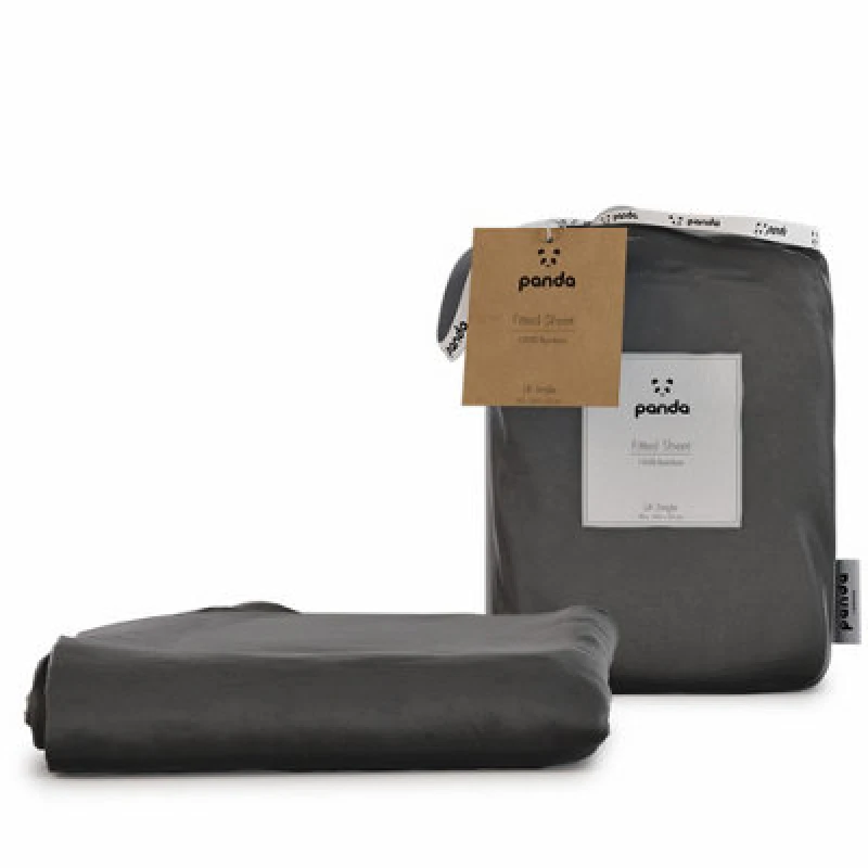 Image of panda London 100% Bamboo Bedding Fitted Sheet Urban Grey