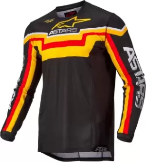 Image of Alpinestars Techstar Quadro Motocross Jersey, black-yellow, Size L, black-yellow, Size L