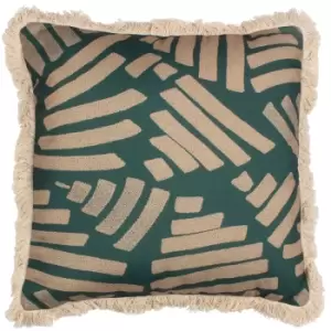 Image of Oromo Fringed Cushion Green
