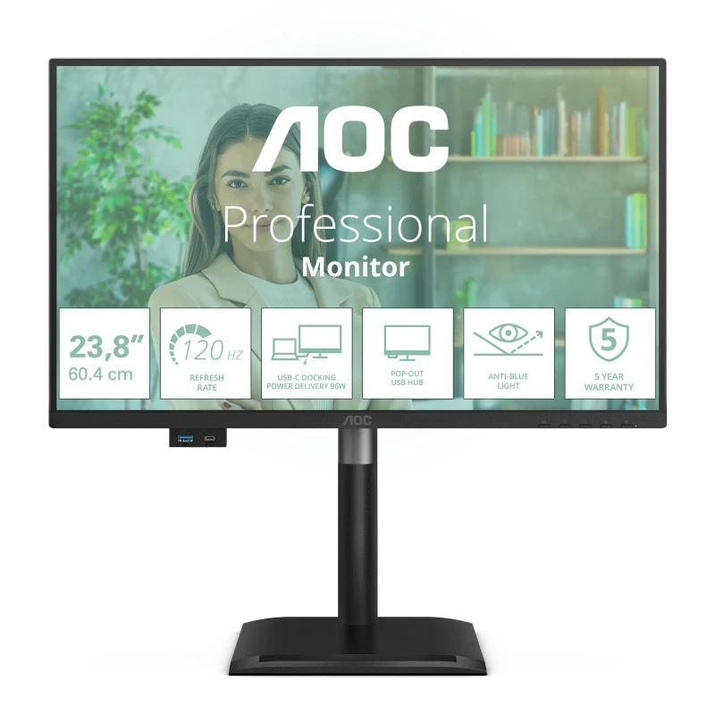 Image of AOC AOC 24P4CV computer monitor 60.5cm (23.8") 1920 x 1080 pixels Full HD LED Black 24P4CV