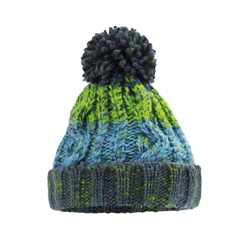 Image of Beechfield Corkscrew Pom Pom Beanie in Grey Grey Unisex One Size