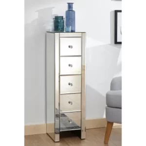 Image of Mirrored 5 Drawer Tallboy