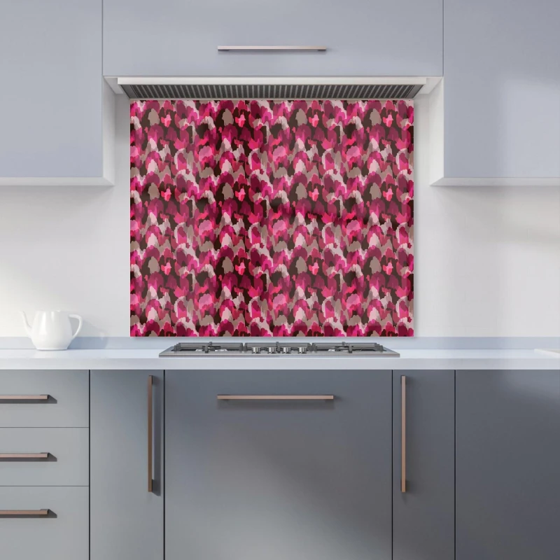 Image of Warren Reed - Designer Modern Pink Animal Print Kitchen Splashback Size: 600mm x 650mm Pink Unisex 600mm x 650mm