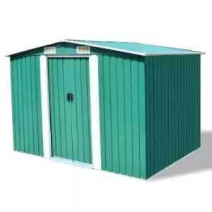Image of Vidaxl Garden Storage Shed Metal 257X205X178cm - Green