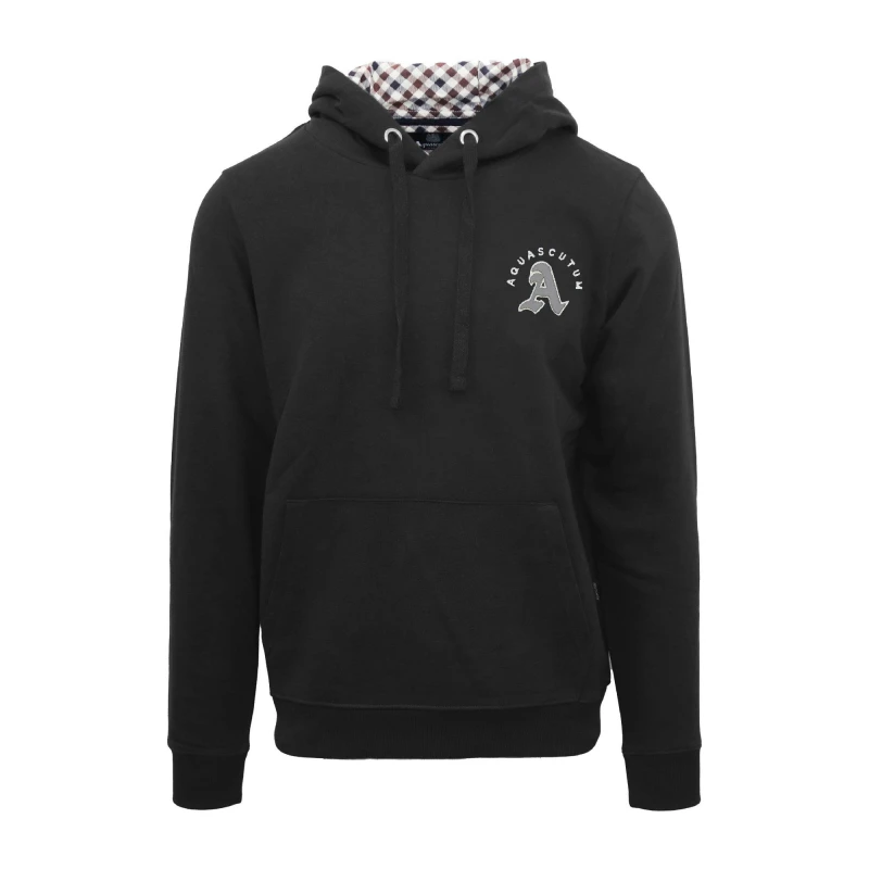 Image of Aquascutum Mens Hooded Sweat Pull Over Hoodie - Black Male S