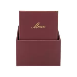 Image of Securit Classic A4 Book Cover Box Set Leather 4 x A4 Insert Wine Red (Pack of 20) MC-BOX-CRA4-WR