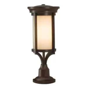 Image of Merrill 1 Light Small Outdoor Pedestal Light Heritage Bronze IP44, E27