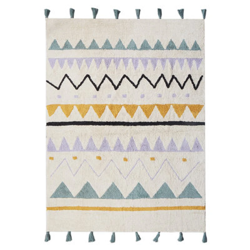 Image of Beliani Kids Rug Zaysan Green 140 X 200 Cm Cotton