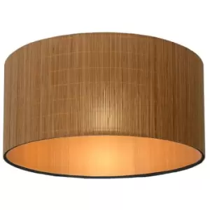 Image of Lucide MAGIUS - Flush Ceiling Light - Ø42cm - 1xE27 - Light Wood